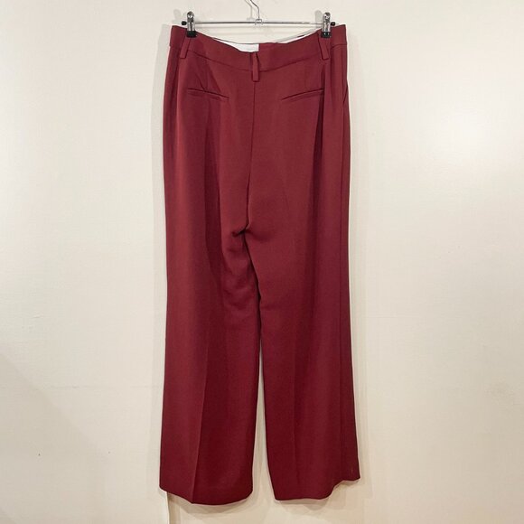 Last Chance! New Reformation Alex Wide Leg Trouser Chianti Red 10-12 fit $198 - Picture 3 of 7